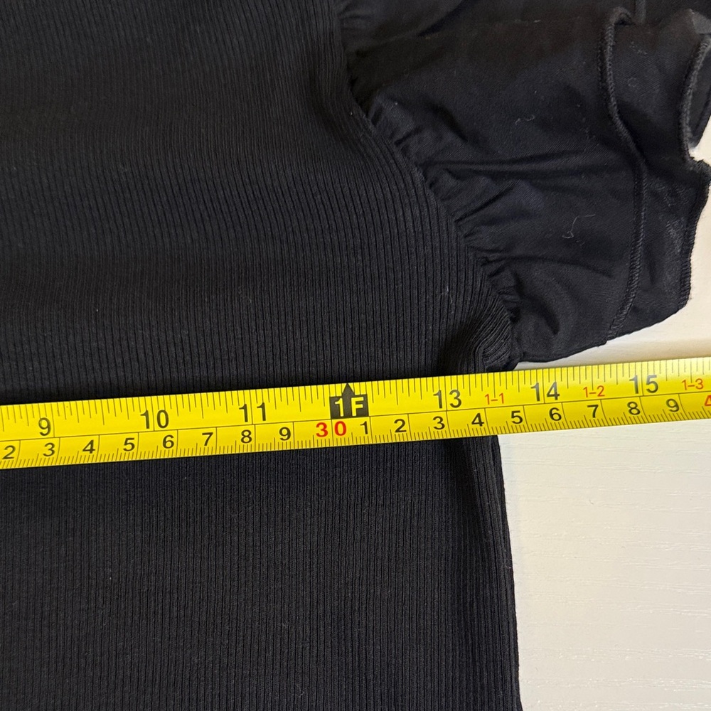 Zara Black Cotton Knit Butterfly Sleeve  Mini Dress - Picture 5 of 7